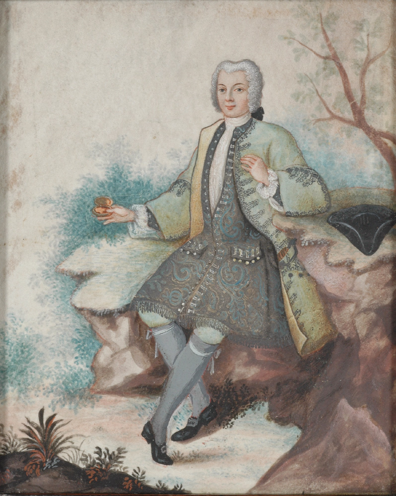 Miniature Double Portraits Of A Husband And Wife by Johann Abraham Schoell, c.1770 